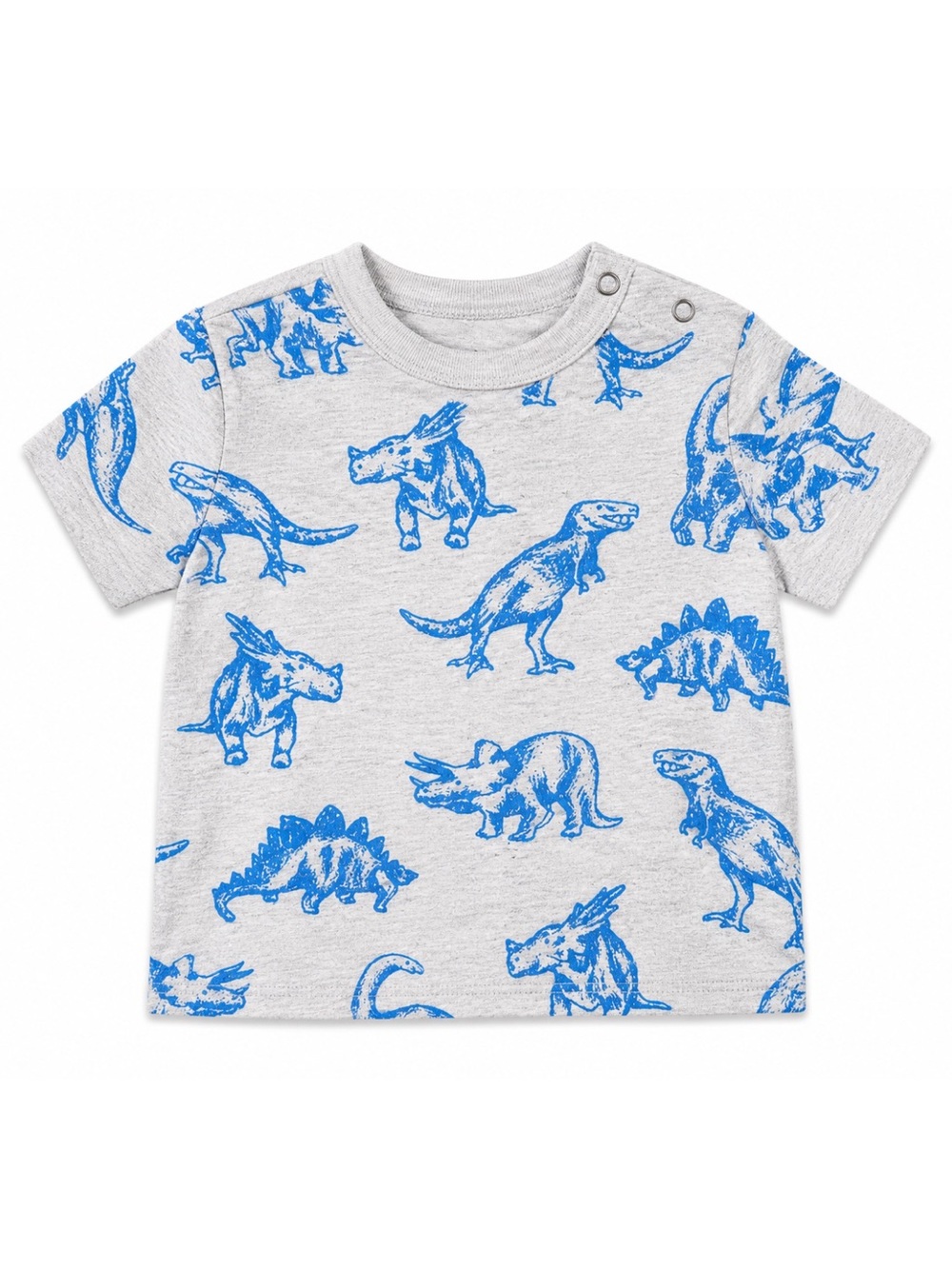 Art & Eden Gray & Blue Dinosaur Graphic Short Sleeve T-Shirt Baby Size 9-12M
